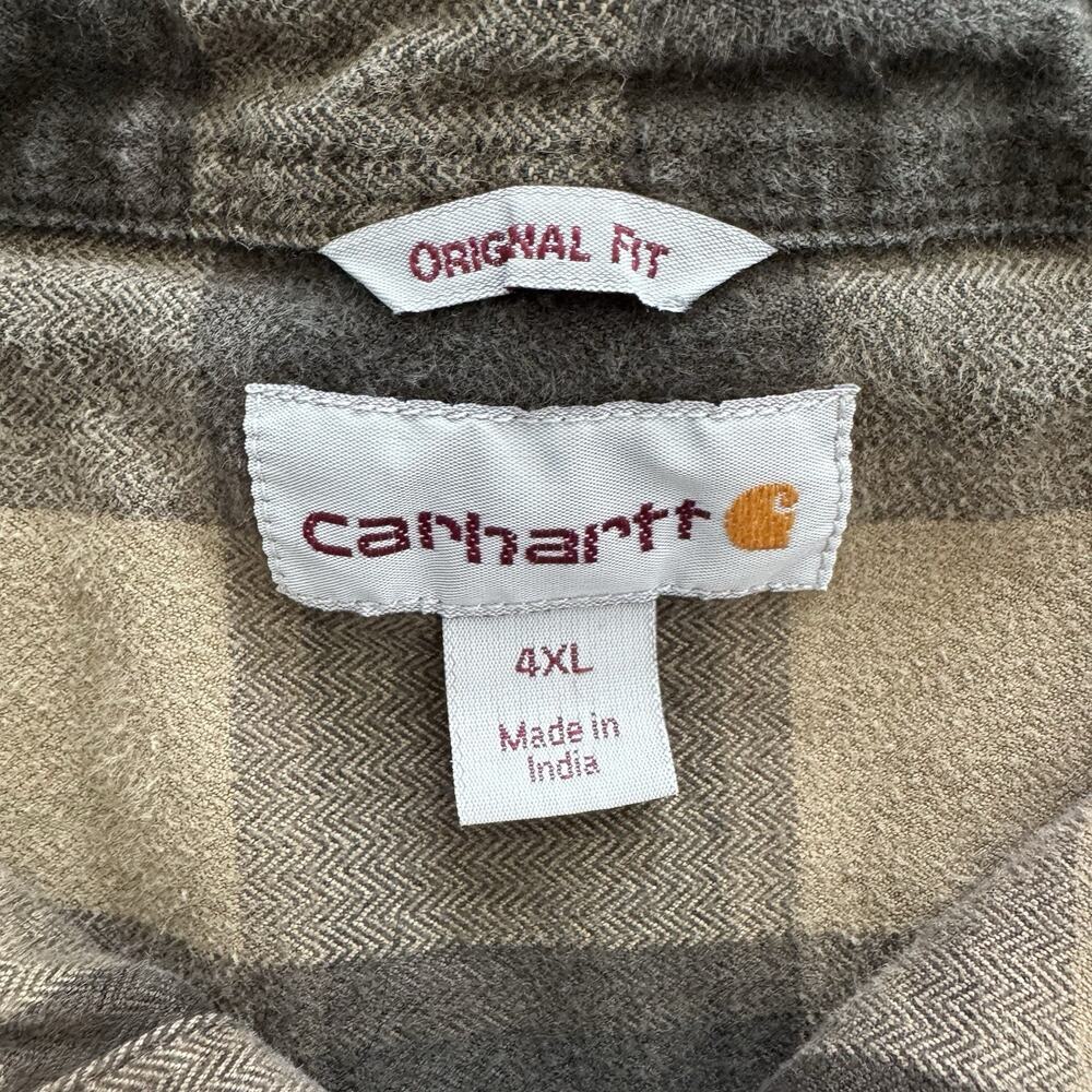 Carhartt Heavyweight Checkered Flannel Shirt Men’s 4XL Workwear Classic - Picture 3 of 6